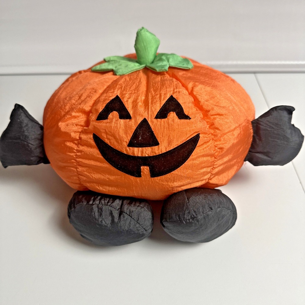 Vintage 1993 Halloween Pumpkin Jack O Lantern Pop Up Decor Gibson Greetings Soft